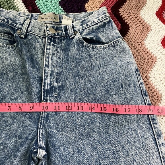 Vintage Bonjour Jean Shorts Womens 6 Acid Wash Long Walking Bermuda Denim Y2K - Picture 4 of 8